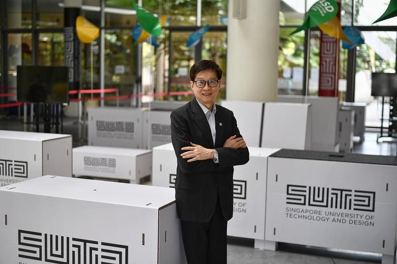  
   ​Prof Chong said SUTD will open up its own 150,000 sq m campus in Changi as a test bed for sustainable and smart living ideas. ST PHOTO ARIFFIN JAMAR